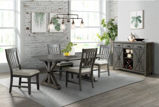 Sunset Trading Trestle 6 Piece Dining Set ED-SK100-170SR-6P