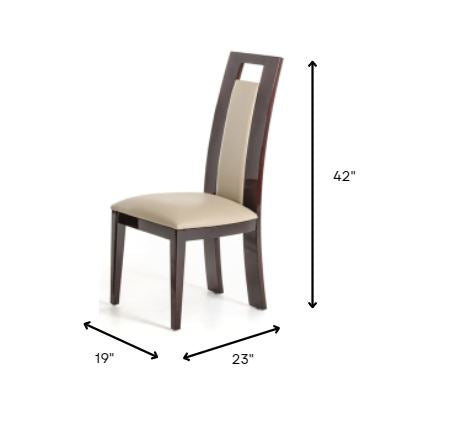 Homeroots Two 42" Leatherette and Wood Dining Chair 282994