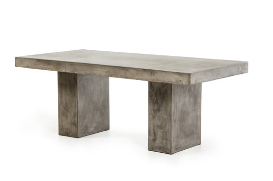 Homeroots Dark Gray Concrete Dining Table 283280