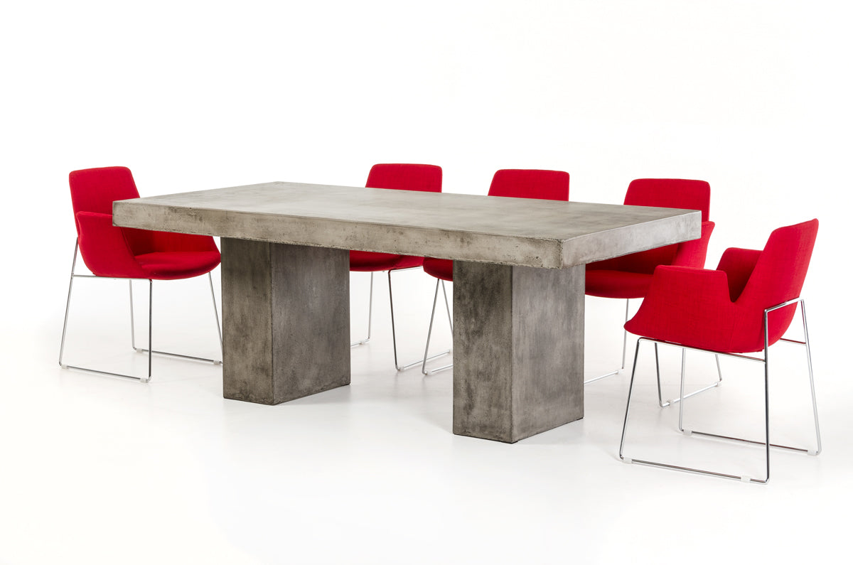 Homeroots Dark Gray Concrete Dining Table 283280