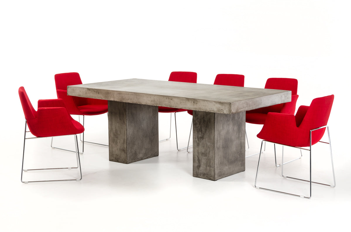 Homeroots Dark Gray Concrete Dining Table 283280