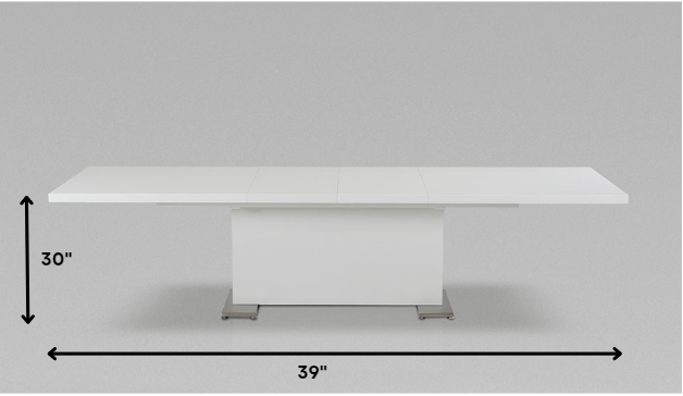 Homeroots 30" White MDF and Steel Dining Table 283320