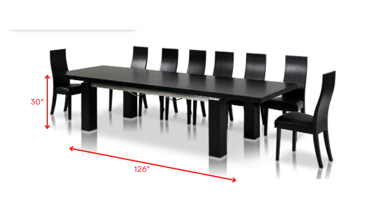 Homeroots Modern Black Oak Finish Extendable Dining Table 283324