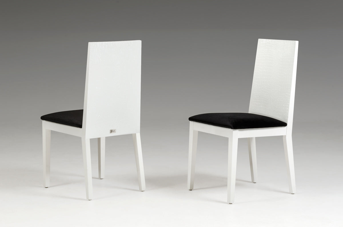 Homeroots Two 36" White Fabric Dining Chairs 284078