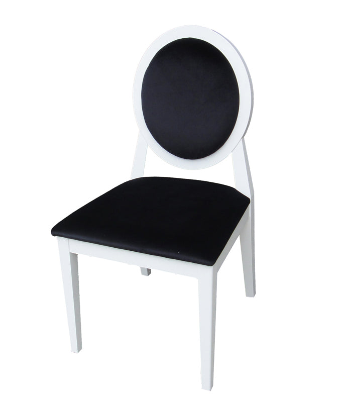 Homeroots Two 36" White Lacquer Black Fabric Side Chairs 284087