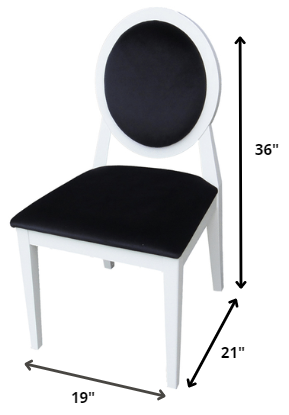 Homeroots Two 36" White Lacquer Black Fabric Side Chairs 284087