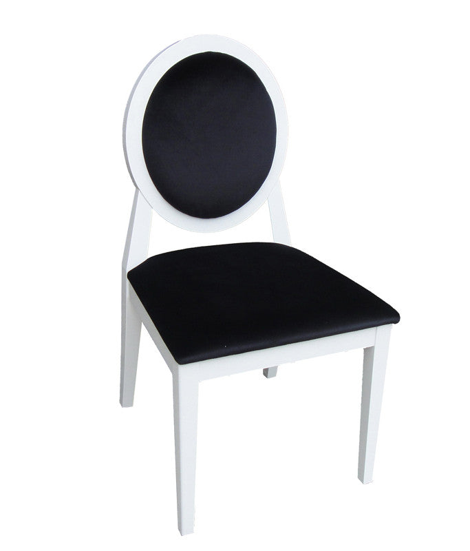 Homeroots Two 36" White Lacquer Black Fabric Side Chairs 284087