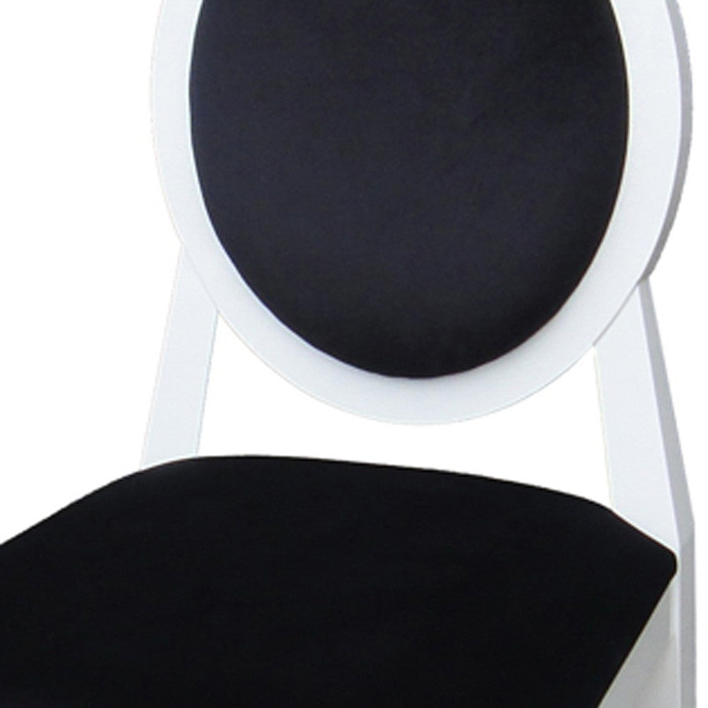 Homeroots Two 36" White Lacquer Black Fabric Side Chairs 284087