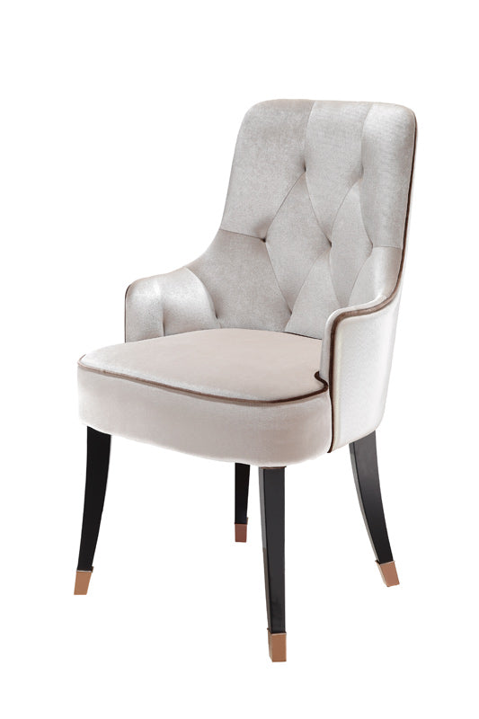 Homeroots 38" White Velvet Fabric Dining Chair 284159