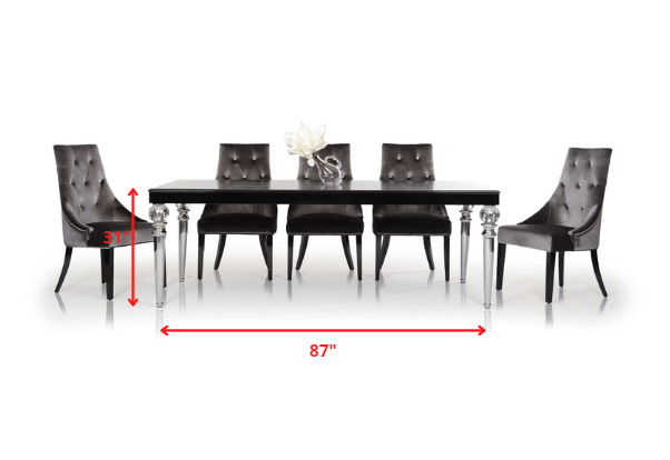 Homeroots 31" Black Crocodile Lacquer Dining Table 284180