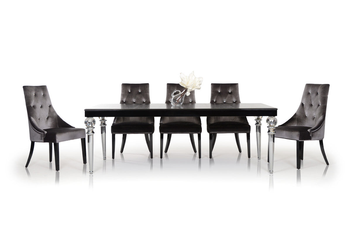 Homeroots 31" Black Crocodile Lacquer Dining Table 284180