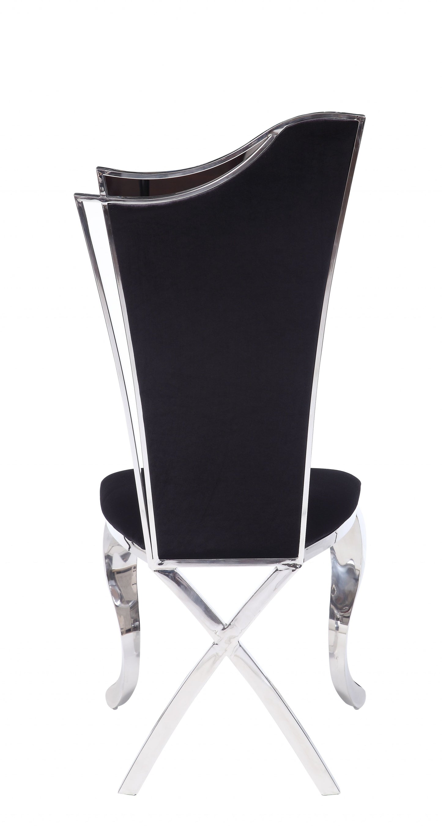 Homeroots 20" X 21" X 43" Fabric Stainless Steel Upholstered Seat Side Chair Set2 347321