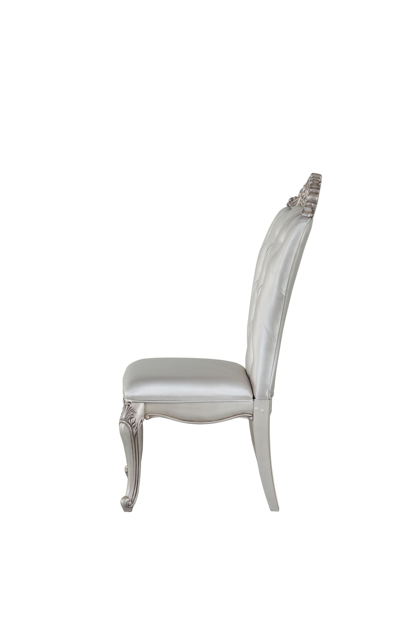 Homeroots Set of 2 Antique White and Cream Voguish Dining Chair 347330