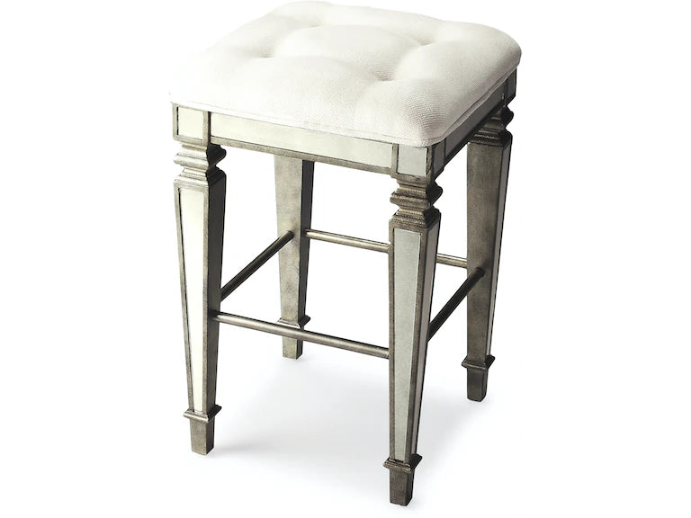 Butler Specialty Company Celeste Mirrored 30" Bar Stool, Silver 3505146