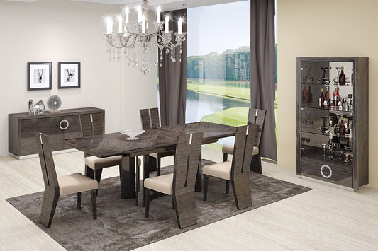 Homeroots 98.5" X 43.5" X 30" Gray  Dining Table and 6" Chair Set 366215