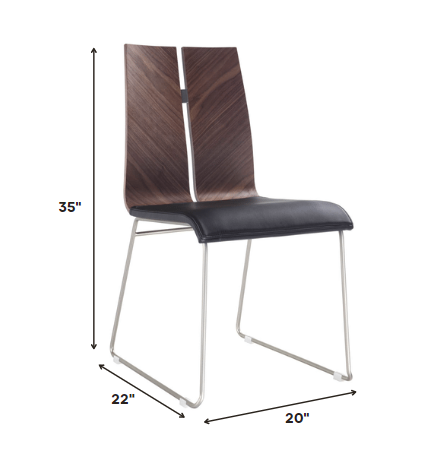 Homeroots Faux Leather Metal Dining Chair