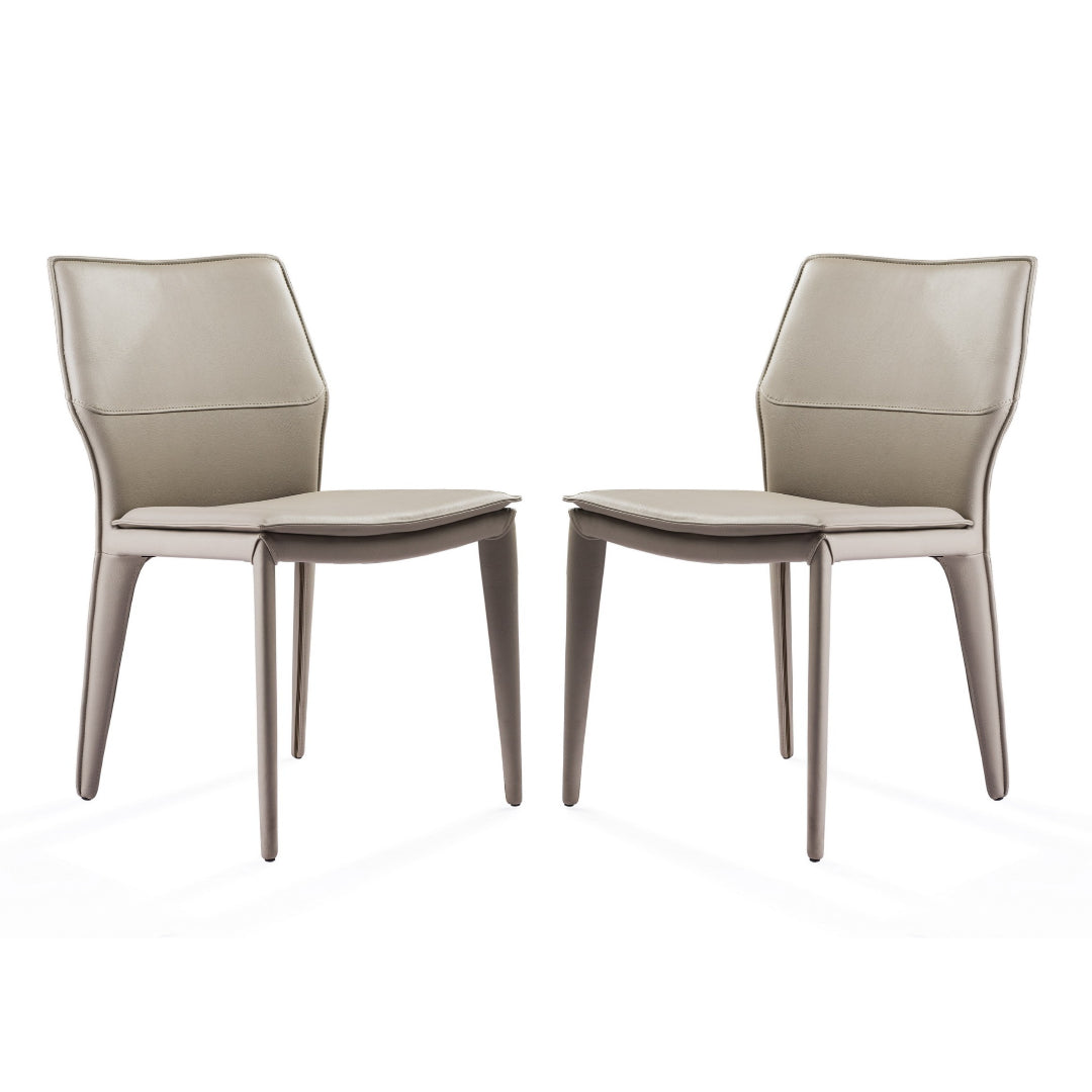 Homeroots Set of 2 Faux Leather Metal Dining Chairs