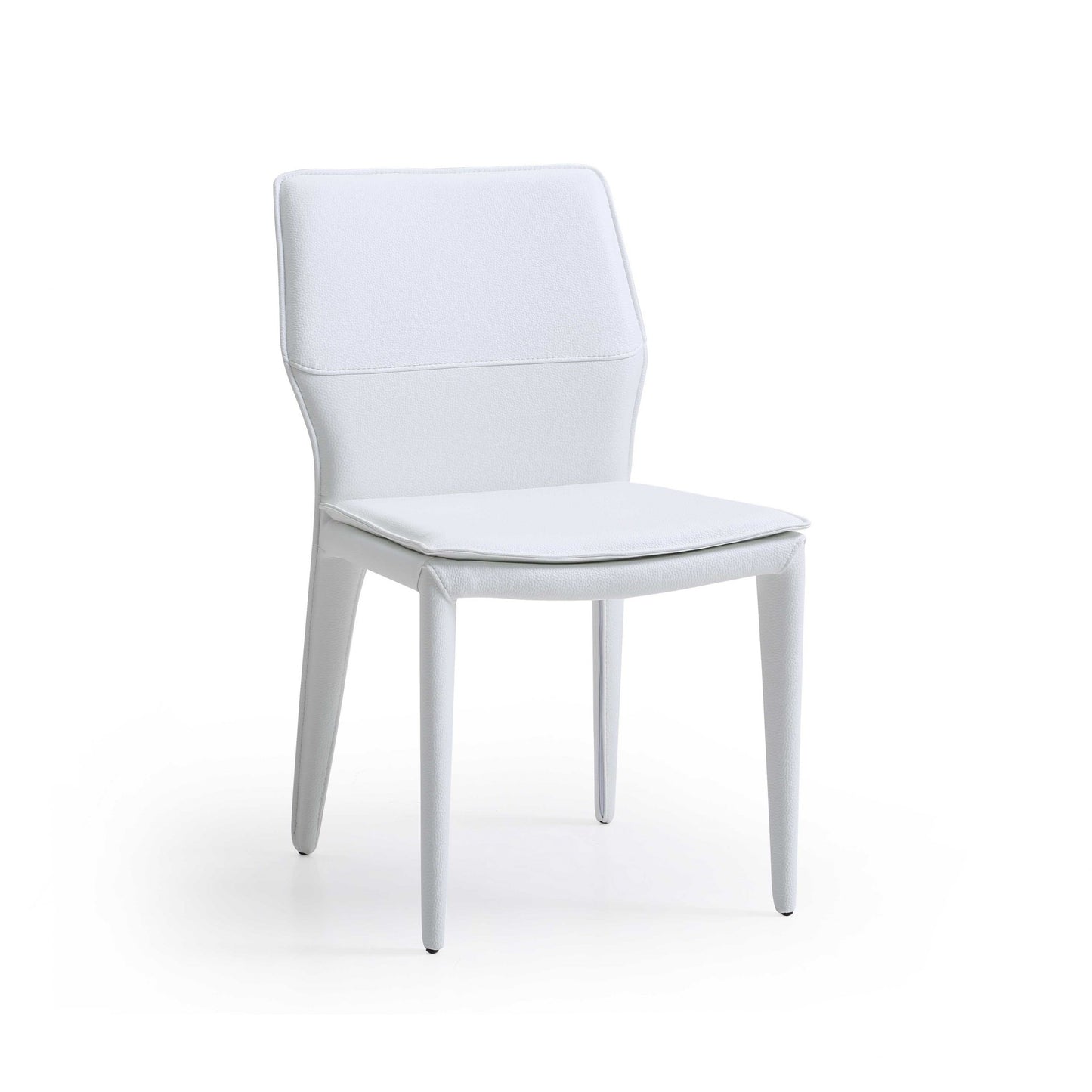 Homeroots Set of 2 White Faux Leather Dining Chairs 370670