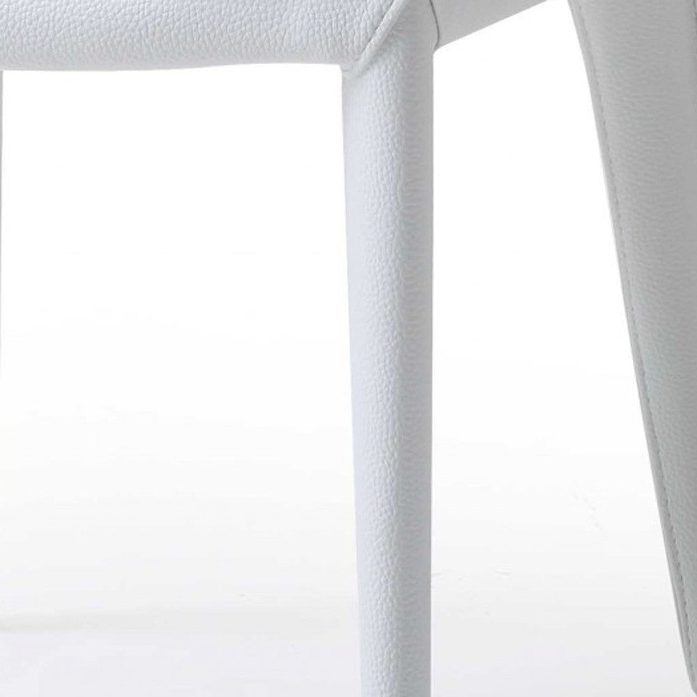 Homeroots Set of 2 White Faux Leather Dining Chairs 370670