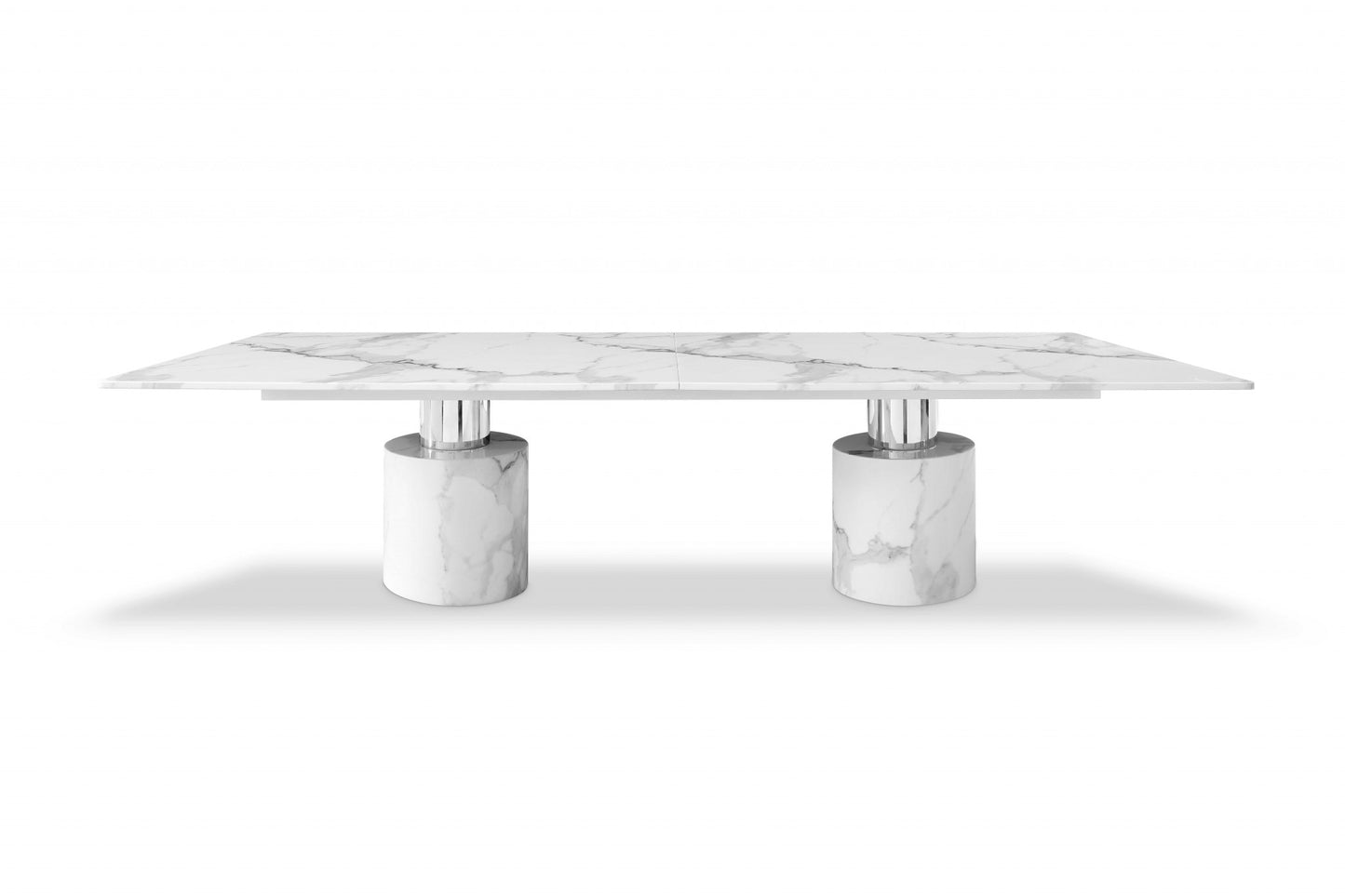 Homeroots 120 X 48 X 30 Marble Stainless Steel Dining Table