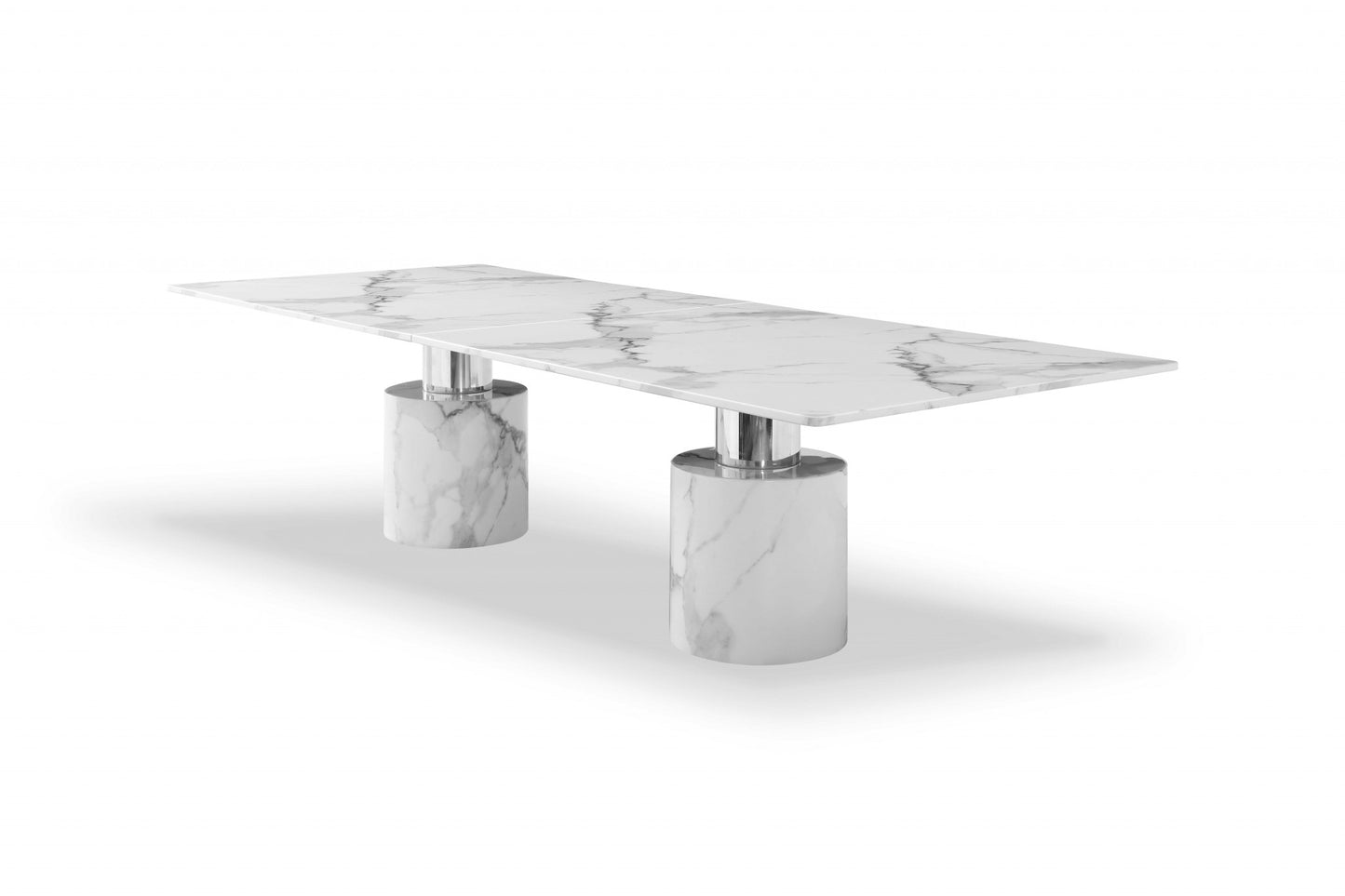 Homeroots 120 X 48 X 30 Marble Stainless Steel Dining Table