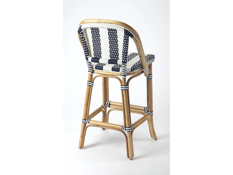 Butler Specialty Company Lila Rattan 28" Bar Stool, Blue 3715291