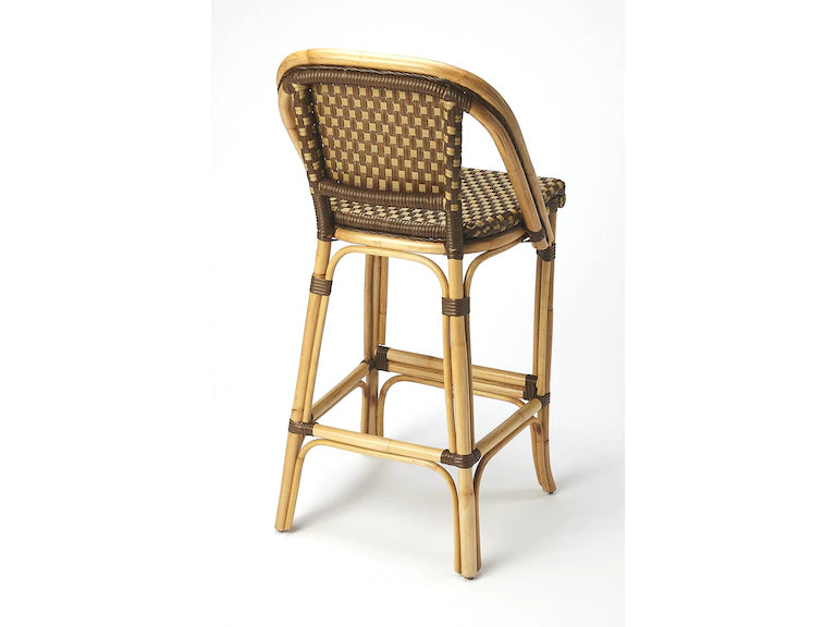 Butler Specialty Company Lila Rattan 28" Bar Stool, Medium Brown 3715354