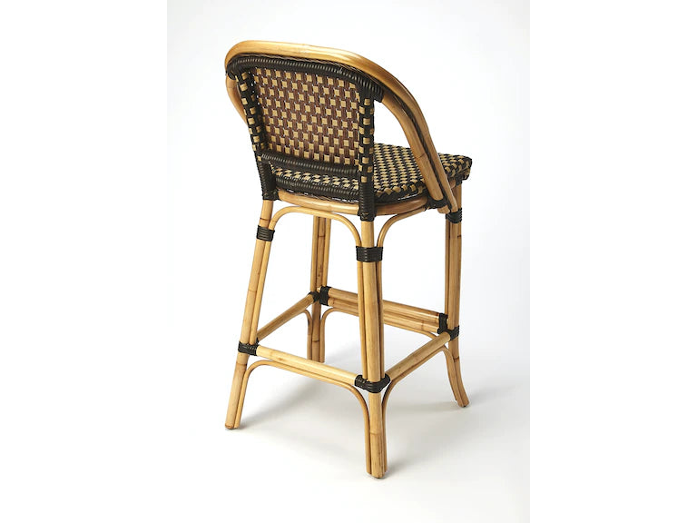 Butler Specialty Company Lila Rattan 28" Bar Stool, Dark Brown 3715398