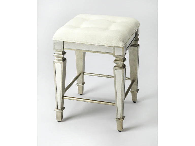 Butler Specialty Company Celeste Mirrored 26" Counter Stool, Silver 3751146