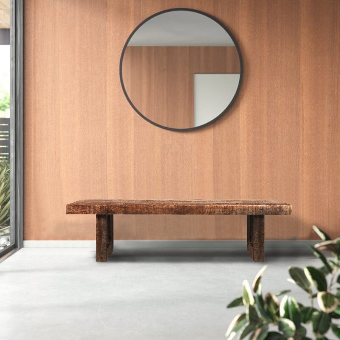 Homeroots Solid Mango Wood Dining Bench 379813