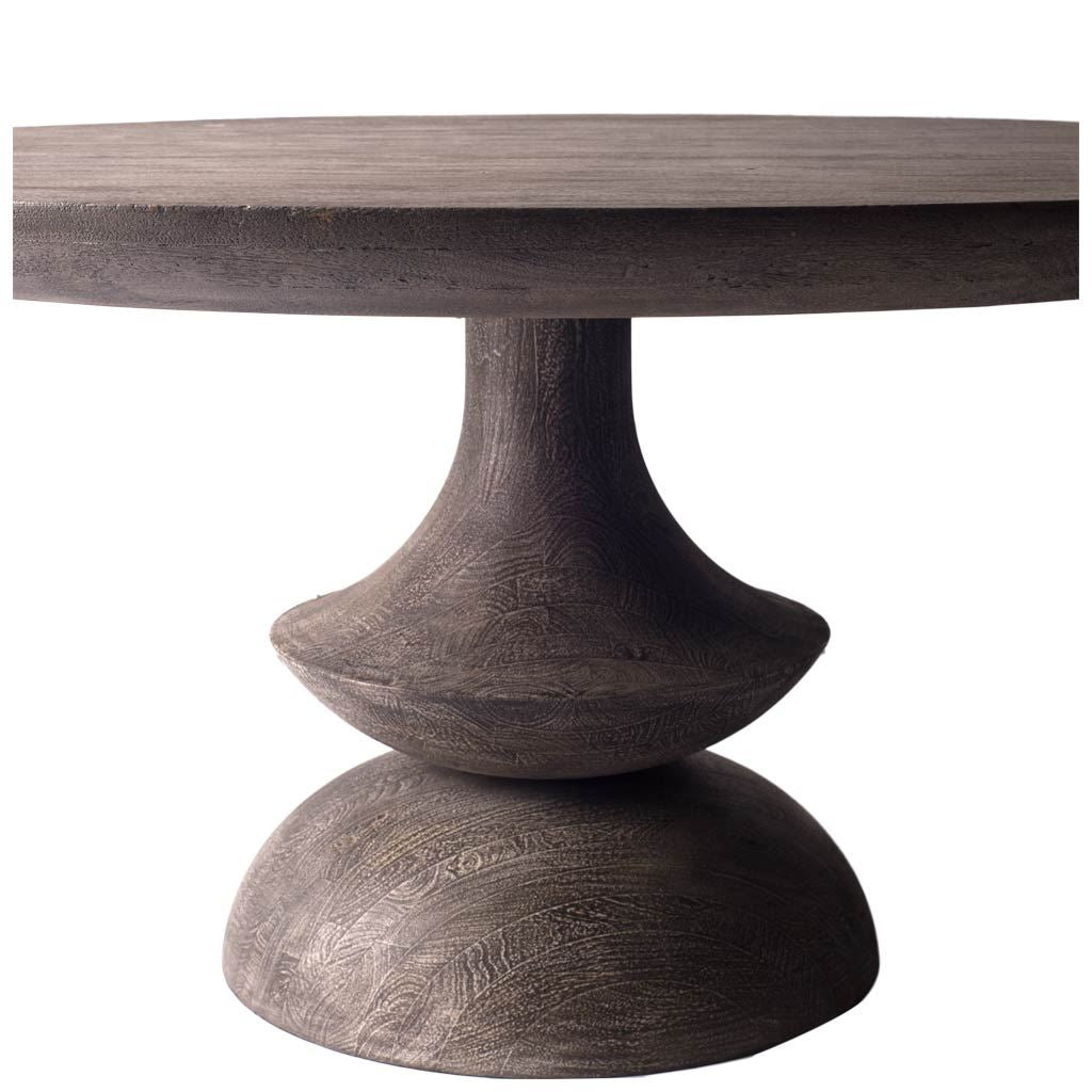 Homeroots 60" Round Charcoal Gray Solid Wood Table Top and Base Dining Table 380457