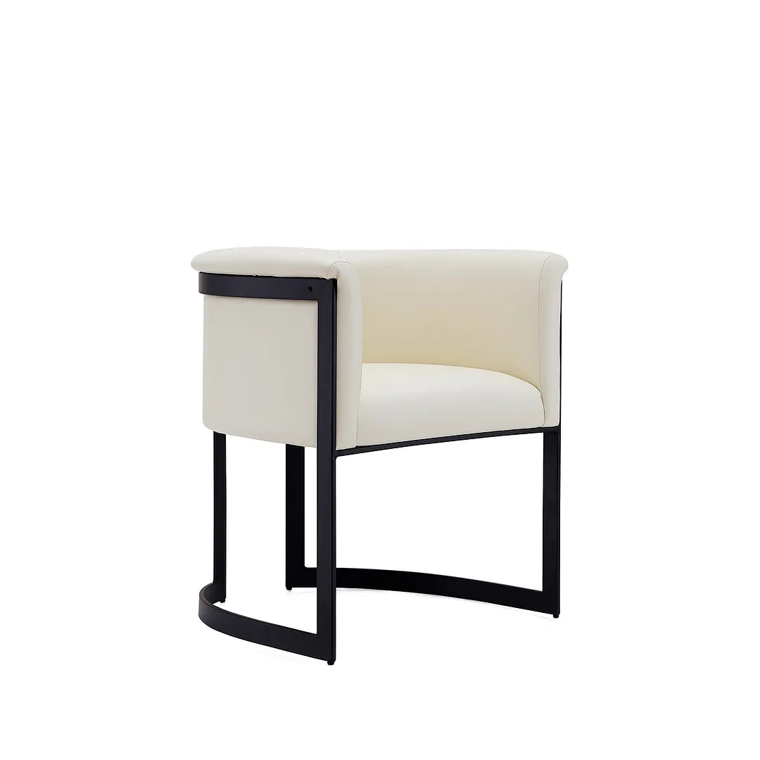 Manhattan Comfort Celine Dining Table with 4 Corso Faux Leather Chairs