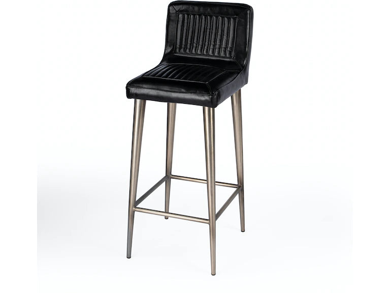 Butler Specialty Company Maxwell Leather 32" Bar Stool, Black 4347034