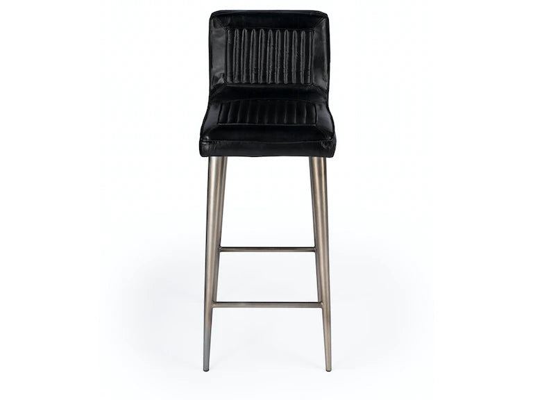 Butler Specialty Company Maxwell Leather 32" Bar Stool, Black 4347034