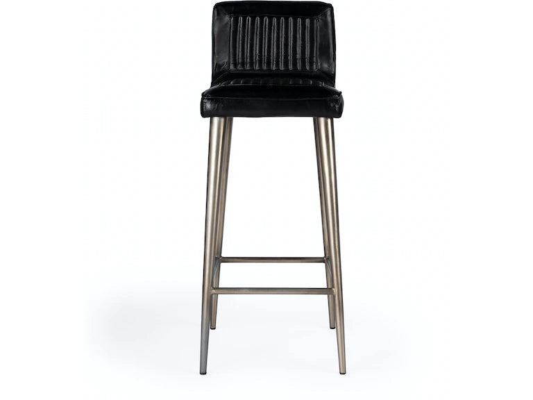 Butler Specialty Company Maxwell Leather 32" Bar Stool, Black 4347034