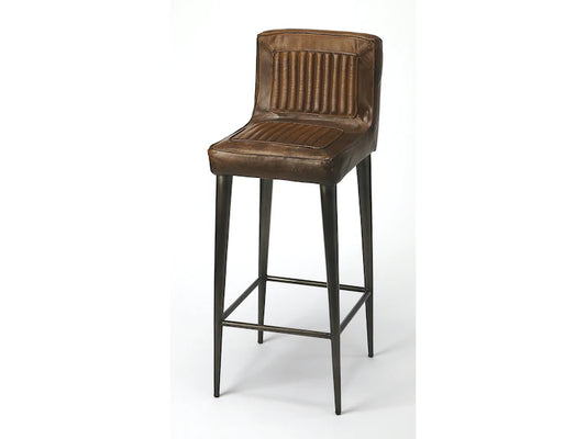 Butler Specialty Company Maxwell Leather 32" Bar Stool, Dark Brown 4347344