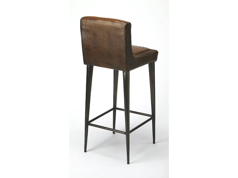 Butler Specialty Company Maxwell Leather 32" Bar Stool, Dark Brown 4347344