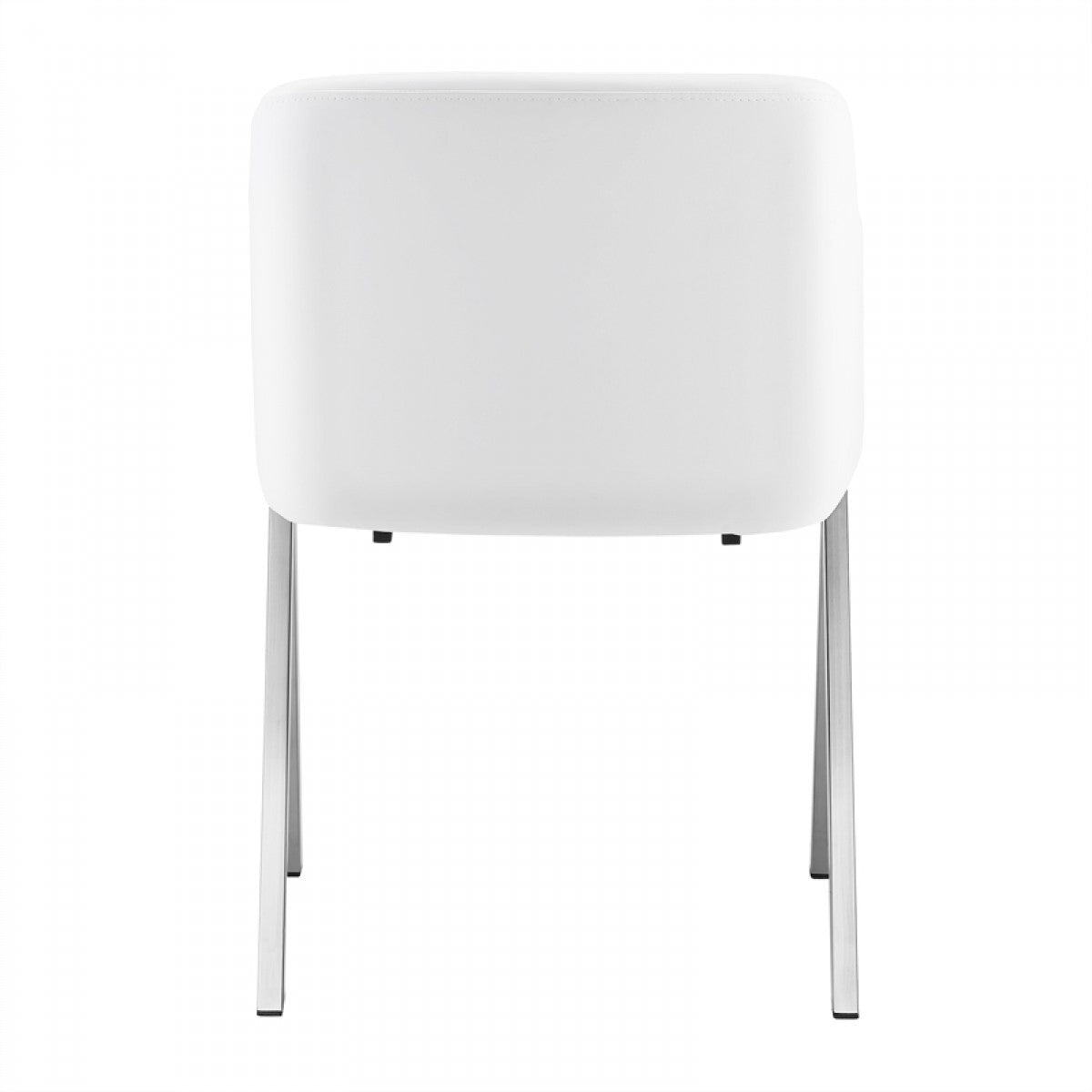 Homeroots Set of Two White Faux Leather Modern Dining Chairs 472150