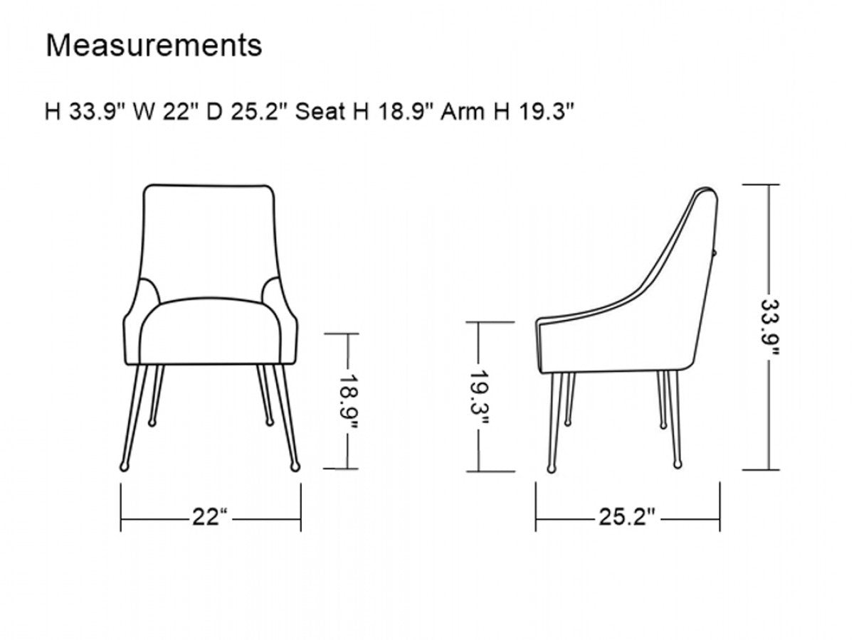 Homeroots Set of Two Velvet Dining Chairs