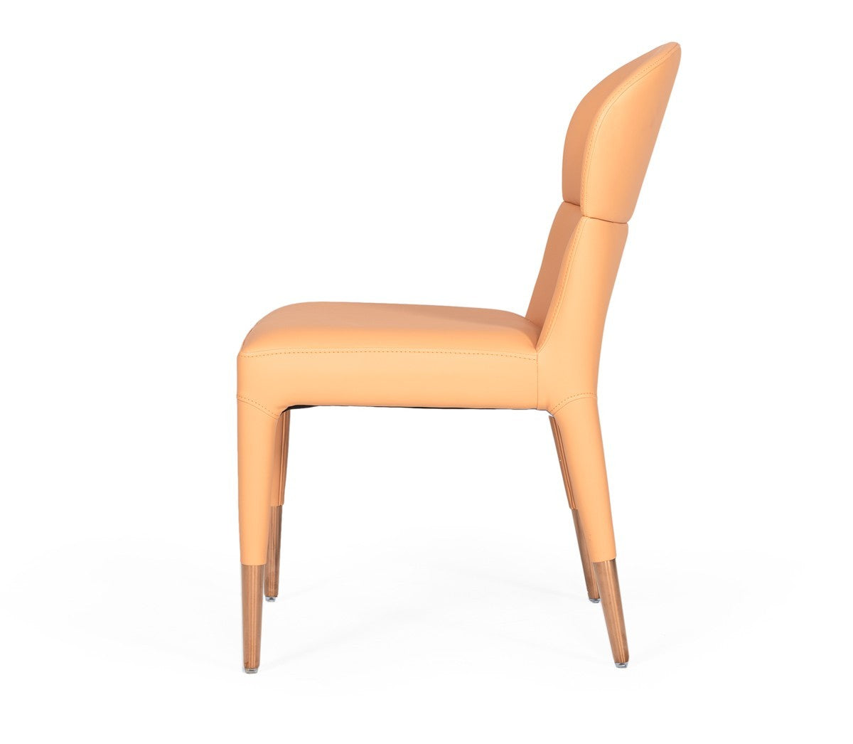 Homeroots Set of Two Peach Rosegold Dining Chairs 472259