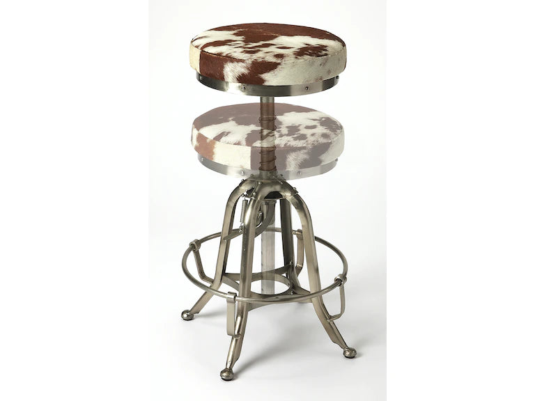 Butler Specialty Company Donovan Hair-On-Hide 22" Bar Stool, Multi-Color 5240373