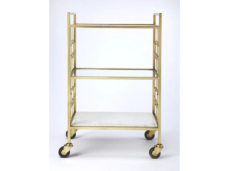 Butler Specialty Company Arcadia Polished Bar Cart, Gold 5347402