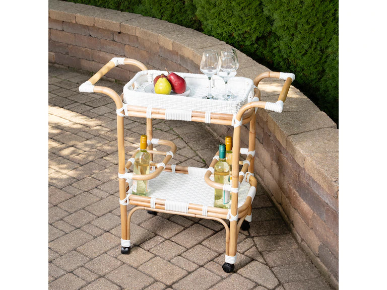 Butler Specialty Company Selena Grey & Rattan Bar Cart