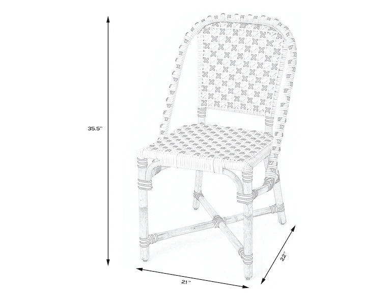 Butler Specialty Company Tenor & Rattan Side Chair, White