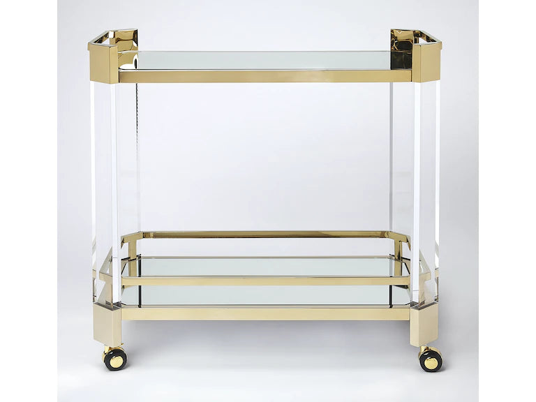 Butler Specialty Company Charlevoix Acrylic & Serving Cart, Gold 5408335