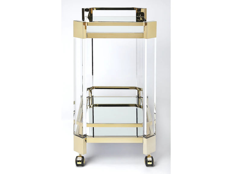 Butler Specialty Company Charlevoix Acrylic & Serving Cart, Gold 5408335