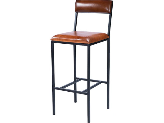 Butler Specialty Company Lazarus Leather & Metal 31.5" Bar Stool, Medium Brown 5496330