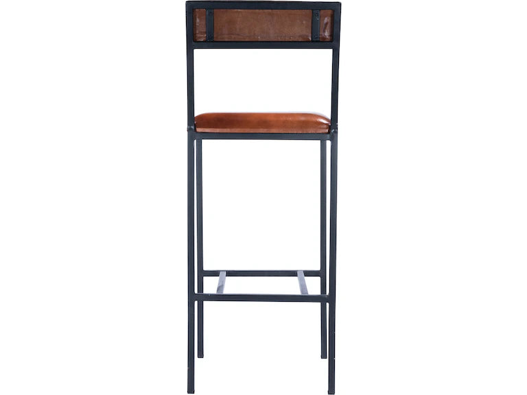 Butler Specialty Company Lazarus Leather & Metal 31.5" Bar Stool, Medium Brown 5496330