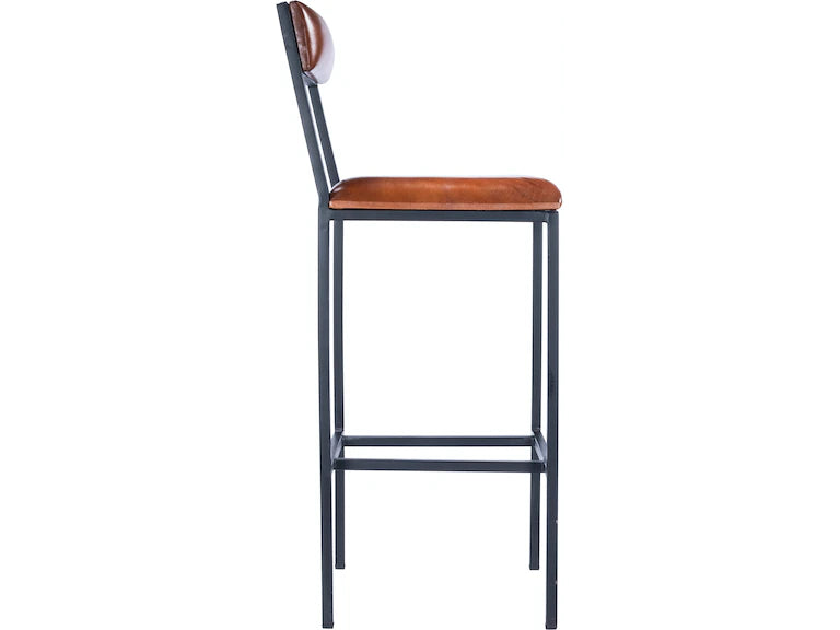 Butler Specialty Company Lazarus Leather & Metal 31.5" Bar Stool, Medium Brown 5496330