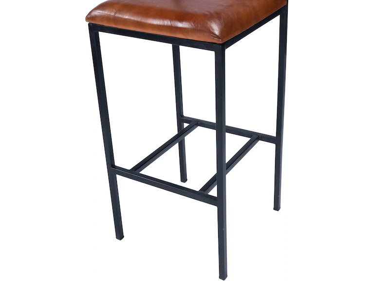 Butler Specialty Company Lazarus Leather & Metal 31.5" Bar Stool, Medium Brown 5496330